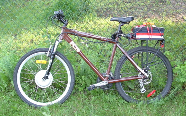 Our electric bike (Crystalite hub motor in front wheel)